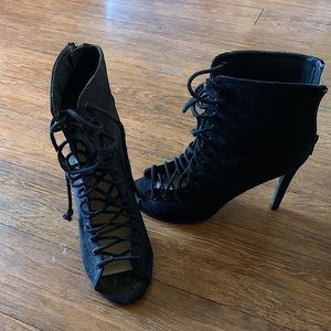 3 inch black suede heels